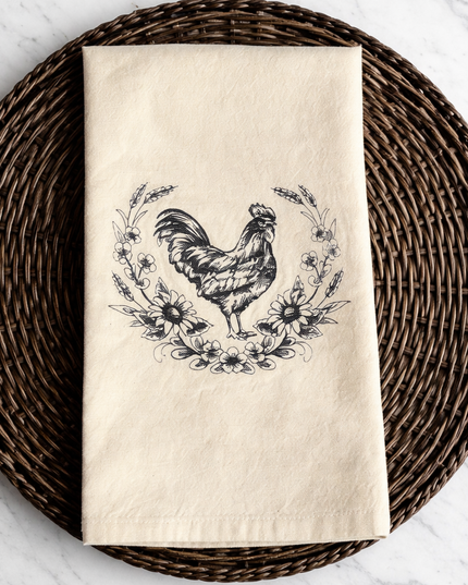 Chicken Themed Kitchen Towel, Farmhouse Kitchen Towel