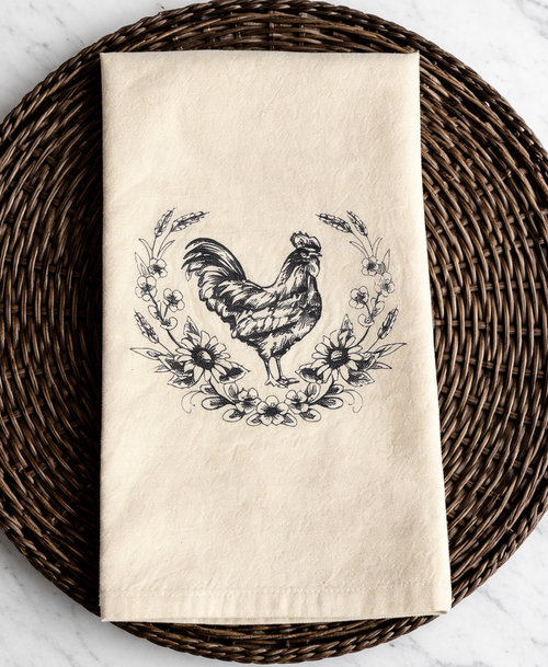 Chicken Themed Kitchen Towel, Farmhouse Kitchen Towel