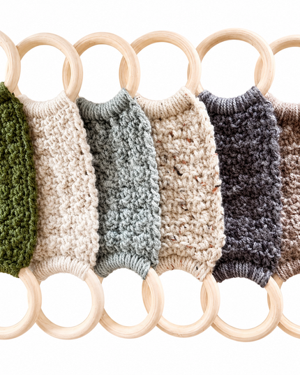 Crochet Towel Ring Holder Handmade, Wood Ring Towel Holder