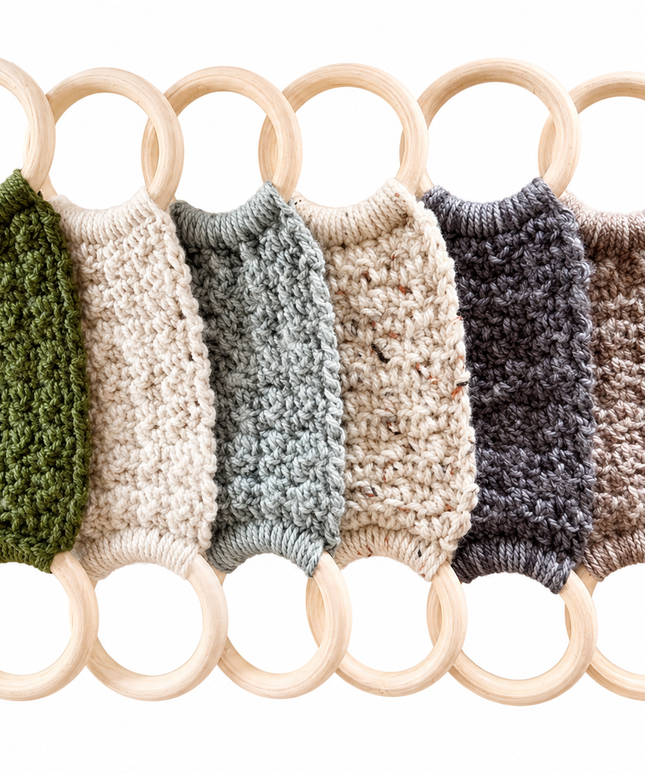 Crochet Towel Ring Holder Handmade, Wood Ring Towel Holder