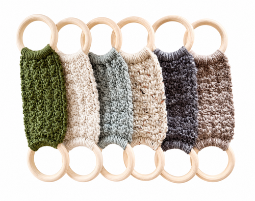 Crochet Towel Ring Holder Handmade, Wood Ring Towel Holder