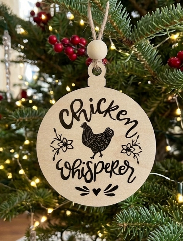 Chicken Whisperer Christmas Ornament