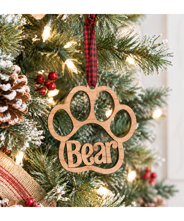 Dog Paw Ornament - Custom Name Christmas Ornament